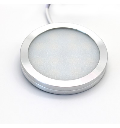 Spot de meuble Ø6cm Sono60 RA92 - 12V DC, Dimensions : Ø6 cm, montage en saillie, éclairage de placard, acier brossé