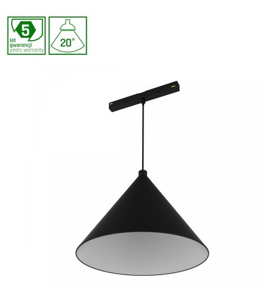 Suspension 6W SHIFT HANGIT CONE pour système de rail 48V - 3000K, RA90, 20 degrés, 48V