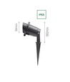FLORI GU10 - Aluminium, angle réglable, IP65, 98x180mm, piquet noir, sans source lumineuse