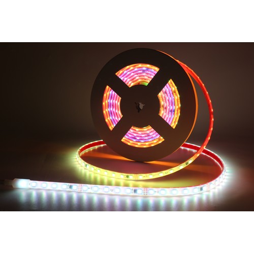 Ruban LED RGBIC 10m 12W/m - 24V DC, IP68, 60 LED par mètre