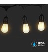 Guirlande lumineuse V-Tac pour 10 ampoules E27 - 5 mètres, IP54, 230V, sans source lumineuse