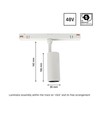 Spot sur rail 6W SMART 48V pour système Shift - CCT, 24 degrés, RA90, garantie 5 ans