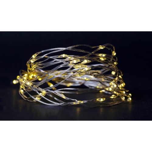Guirlande lumineuse LED de Noël 4 m, blanc chaud - 80 LED, intérieur, à piles