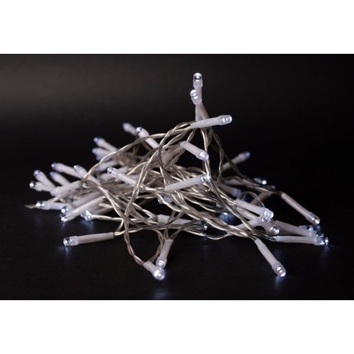 Guirlande lumineuse LED blanche froide 7 m - 96 LED, IP44 extérieur, minuterie, batterie