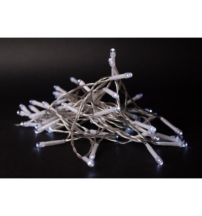 Guirlande lumineuse LED blanche froide 7 m - 96 LED, IP44 extérieur, minuterie, batterie