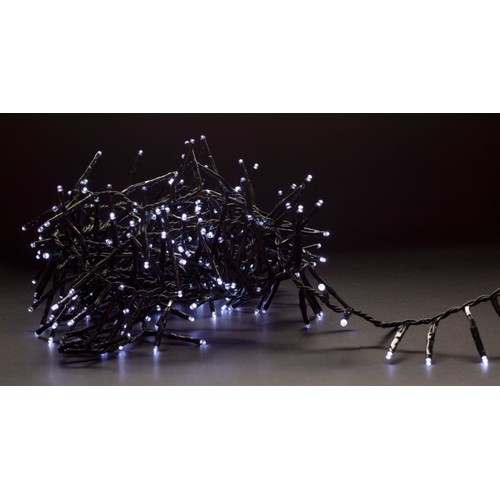 Guirlande lumineuse LED cluster 8 m blanc froid - 400 LED, fonction mémoire, IP44 extérieur, 230V