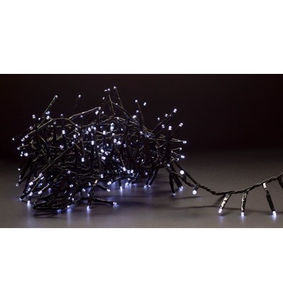 Guirlande lumineuse LED cluster 8 m blanc froid - 400 LED, fonction mémoire, IP44 extérieur, 230V