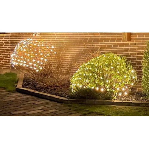 2 x 1,5 m. guirlande lumineuse de Noël LED blanc chaud - 160 LED, fonction mémoire, IP44 extérieur, 230V
