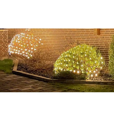 2 x 1,5 m. guirlande lumineuse de Noël LED blanc chaud - 160 LED, fonction mémoire, IP44 extérieur, 230V