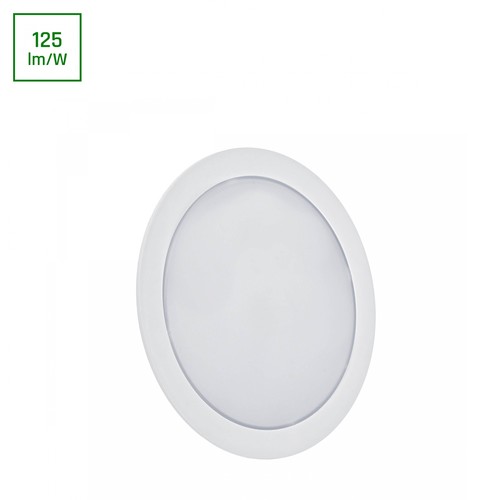 Panneau LED encastrable 12W Ø17cm 2-en-1 - 125lm/W, 4000K, Trou : Ø14,5 cm, Dim : Ø17 cm, saillie/encastré