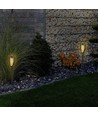 Lampes solaires de jardin 4 pcs - Noir, avec piquet, effet flamme, 50 cm de hauteur