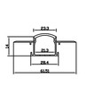 Profilé en aluminium 50x20 pour encastrement - 1 mètre, noir, avec couvercle noir