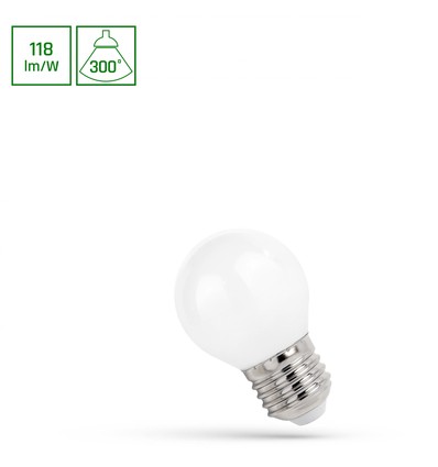 Ampoule LED E27 5,5W Sphérique - G45, 650lm, 4000K, blanc neutre