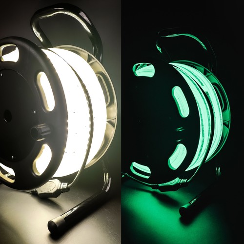 Ruban LED de travail auto-luminescent 25m 230V sur tambour - IP67, 180 LED/m, 11W/m, 1000 lm/m, 4000K