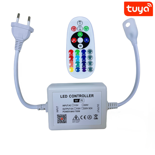 Contrôleur CLIP-ON Smart Home WIFI RGB 230V - Incl. bouchon de fin, pour 230V, fonction mémoire, 50 m