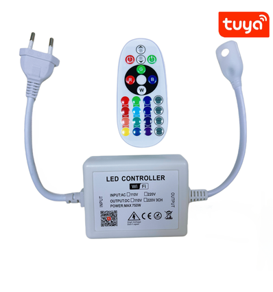 Contrôleur CLIP-ON Smart Home WIFI RGB 230V - Incl. bouchon de fin, pour 230V, fonction mémoire, 50 m