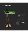 Lampe de bureau classique V-Tac - Verre vert, câble de 1,5 m, douille E27, sans source lumineuse, max 60W