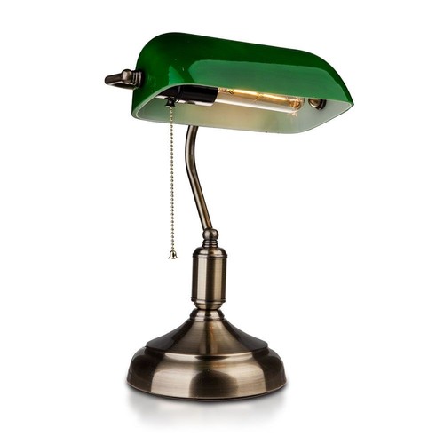 Lampe de bureau classique V-Tac - Verre vert, câble de 1,5 m, douille E27, sans source lumineuse, max 60W