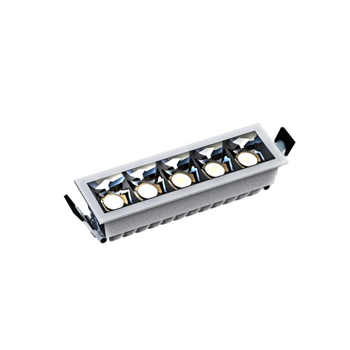GRID - Modèle L - Grille encastrée 47x45x147 mm, 13W, 45 degrés, Blanc, Sans source lumineuse