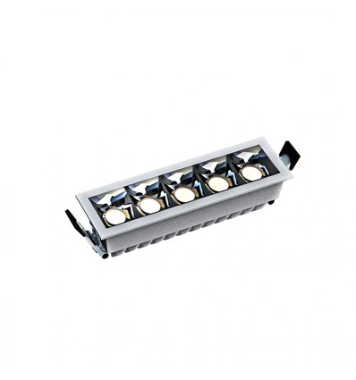 GRID - Modèle L - Grille encastrée 47x45x147 mm, 13W, 45 degrés, Blanc, Sans source lumineuse
