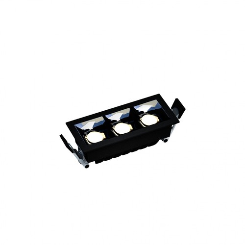 GRID Modèle M - Grille encastrée 8W - 47x45x106 mm, 45° Noir (sans source lumineuse)