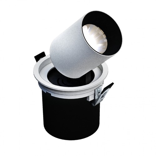 IN OUT - Modèle L - Downlight encastré, extension et orientation réglables 20W 36° 130x130 mm, blanc, sans source lumineuse