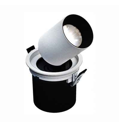 IN OUT - Modèle L - Downlight encastré, extension et orientation réglables 20W 36° 130x130 mm, blanc, sans source lumineuse