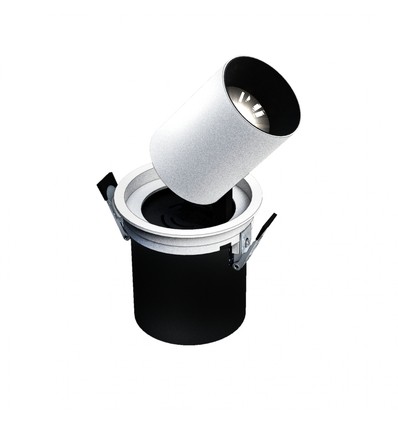 IN OUT - Modèle M - Downlight encastré, 12W 36° 100x110 mm, Blanc