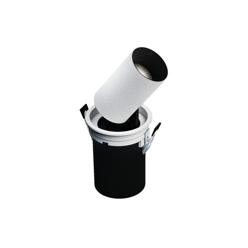 Ind Ude - Modèle S - Downlight encastré, extension et direction réglables sans source lumineuse 6W 36° 72x100 mm, Blanc