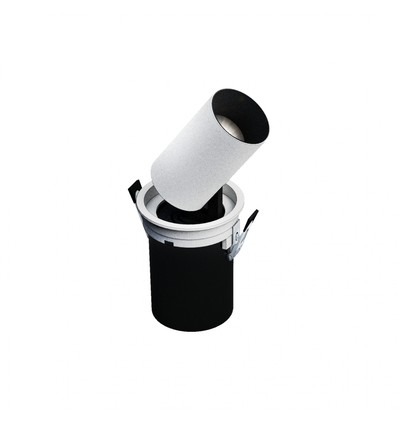 Ind Ude - Modèle S - Downlight encastré, extension et direction réglables sans source lumineuse 6W 36° 72x100 mm, Blanc