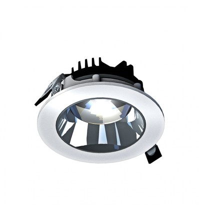 Modèle L Downlight 20W - encastré, sans source lumineuse, orientation réglable 30°, 160x70 mm, blanc