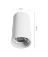 Spot plafonnier GU10 - Blanc, Ø5,5cm, hauteur 10cm, aluminium, IP20 intérieur, sans source lumineuse