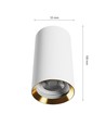 Chloe Variosa GU10 à montage en surface GU10 - 230V, IP20, 55x100mm, blanc / or, rond, sans source lumineuse