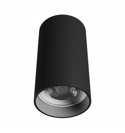 Spot en saillie GU10 - Noir, rond, plafonnier, sans source lumineuse