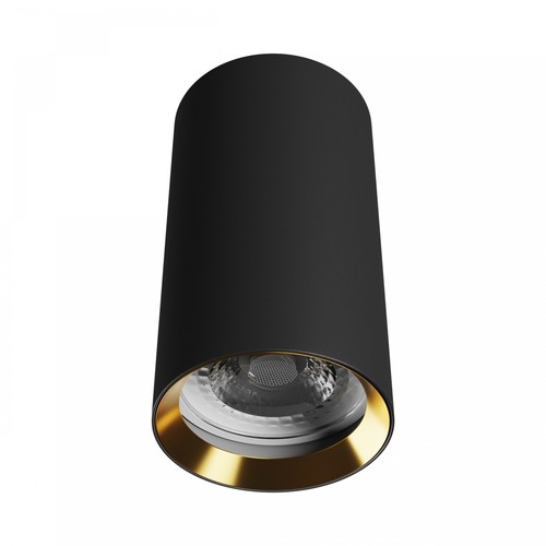 Chloe Variosa GU10 à montage en surface GU10 - 230V, IP20, 55x100mm, noir / or, rond, sans source lumineuse