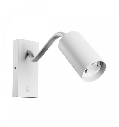 Squalla Variosa Flexi Switch GU10 - applique murale sans source lumineuse, 230V, IP20, 55x100x410mm, blanche, ronde