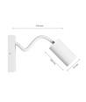 Squalla Variosa Flexi Switch GU10 - applique murale sans source lumineuse, 230V, IP20, 55x100x410mm, blanche, ronde