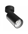 Spot mural/plafonnier GU10 - Noir, montage en saillie, IP20, sans source lumineuse