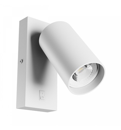 Squalla Variosa GU10 - interrupteur, applique murale, sans source lumineuse, 230V, IP20, 55x100mm, blanc, rond