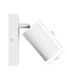 Squalla Variosa GU10 - interrupteur, applique murale, sans source lumineuse, 230V, IP20, 55x100mm, blanc, rond