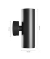 Applique murale GU10 double - Ronde, noire