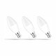 Lot de 3 ampoules LED E14 6W flamme - C37, blanc chaud, 3000K