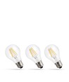 3 pcs. Ampoule LED E27 7W - GLS, filament, 770lm, blanc chaud, pack de 3
