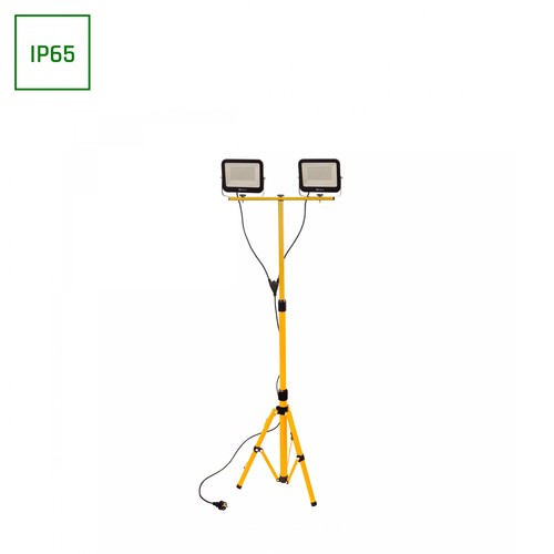 2x50W avec trépied - IP66, blanc neutre, projecteurs de chantier, 110°, câble de 210cm