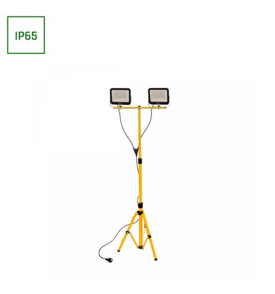 2x50W avec trépied - IP66, blanc neutre, projecteurs de chantier, 110°, câble de 210cm