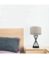 Lampe de table design moderne V-Tac - Blanc/noir, câble de 1,5 m, douille E27, sans source lumineuse