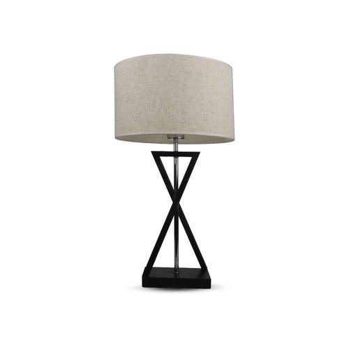 Lampe de table design moderne V-Tac - Blanc/noir, câble de 1,5 m, douille E27, sans source lumineuse