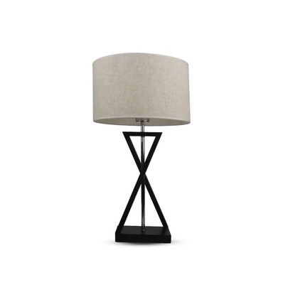 Lampe de table design moderne V-Tac - Blanc/noir, câble de 1,5 m, douille E27, sans source lumineuse