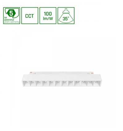 Spot sur rail 12W GRID S pour System Shift 48V - 48V, CCT, RA90, UGR19, 35-40°, 5 ans de garantie