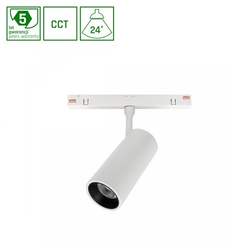 Spot sur rail 10W Shift Spot M pour 48V - 24°, RA90, CCT, 5 ans de garantie, 48V DC